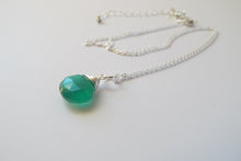 Load image into Gallery viewer, Sterling Silver Gemstone Drop Necklace