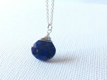 Load image into Gallery viewer, Sterling Silver Gemstone Drop Necklace