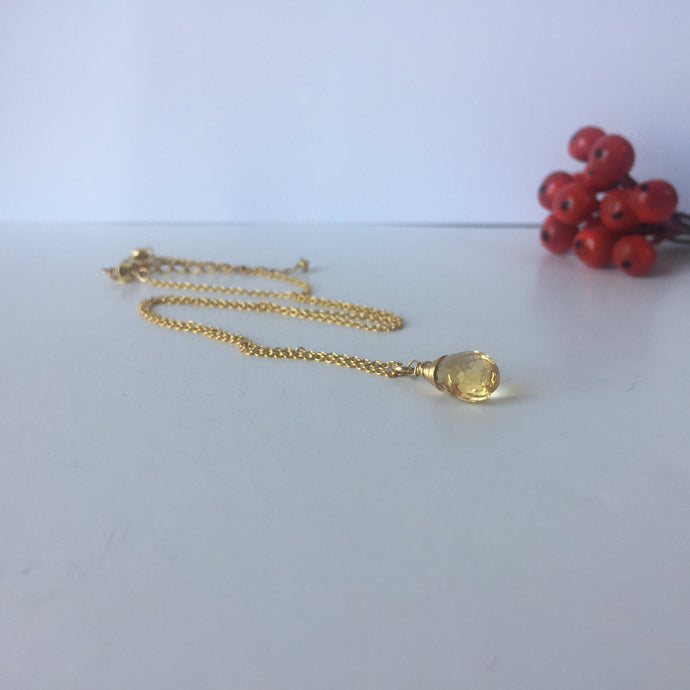 Citrine Gold Necklace 