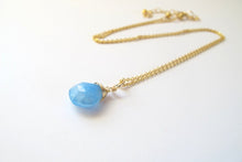 Load image into Gallery viewer, 14kt Gold Filled Chalcedony Drop Necklace