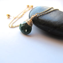 Load image into Gallery viewer, Emerald Drop Necklace in Gold Filled
