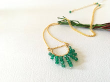 Load image into Gallery viewer, Horse Shoe Necklace with Stacked Gemstones