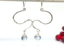 Load image into Gallery viewer, Hammered Zigzag Earrings with Mystic Quartz