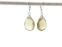Load image into Gallery viewer, Large Faceted Lemon Drop Quartz Earrings