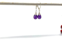Load image into Gallery viewer, Sterling Silver Gemstone Drop Earrings