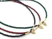 Load image into Gallery viewer, Crystal Necklace with Cubic Zirconia Hamsa Charm