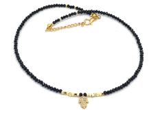 Load image into Gallery viewer, Crystal Necklace with Cubic Zirconia Hamsa Charm