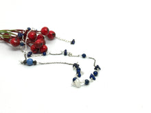 Load image into Gallery viewer, Lapis and Moonstone Stationed Necklace