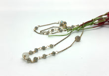 Load image into Gallery viewer, Labradorite and Moonstone Stationed Necklace in 14kt Gold Filled
