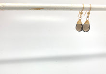 Load image into Gallery viewer, Smokey Quartz Gemstone Drop Earrings
