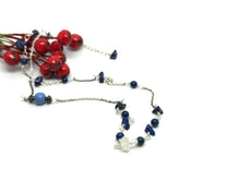 Load image into Gallery viewer, Lapis and Moonstone Stationed Necklace