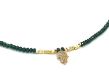 Load image into Gallery viewer, Crystal Necklace with Cubic Zirconia Hamsa Charm