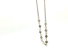 Load image into Gallery viewer, Labradorite and Moonstone Stationed Necklace in 14kt Gold Filled