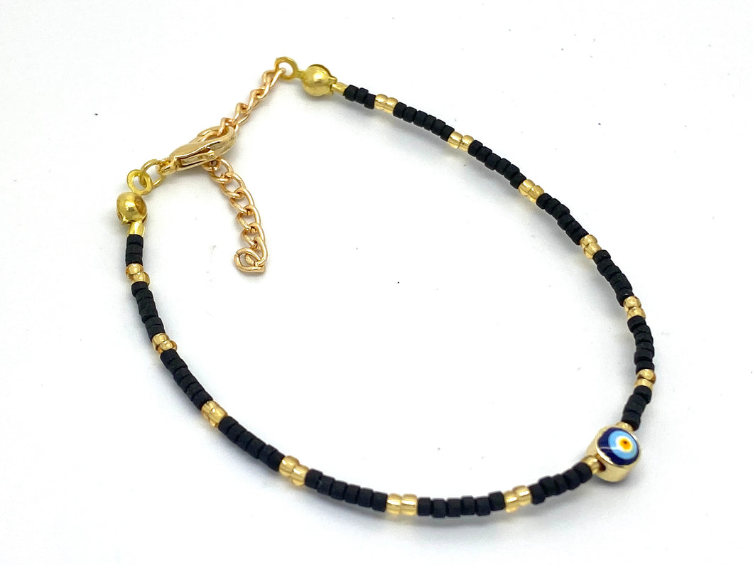 Petite Evil eye Bracelets with Afghan beads