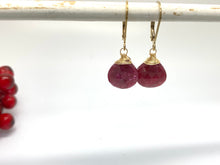 Load image into Gallery viewer, Ruby Deluxe Gemstone Drop Earrings