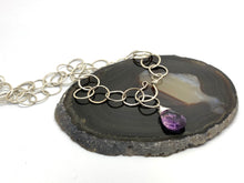 Load image into Gallery viewer, Hammered Statement Necklace with Amethyst
