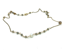 Load image into Gallery viewer, Labradorite and Moonstone Stationed Necklace in 14kt Gold Filled