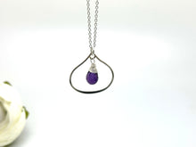 Load image into Gallery viewer, Amethyst Sterling Silver Raindrop Necklace