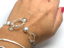 Load image into Gallery viewer, Romantic Teardrop bracelet with Green Mystic Quartz, Labradorites and Grey Pearls