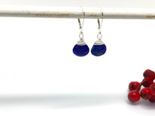 Load image into Gallery viewer, lapis leverback sterling silver earrings