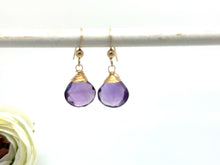 Load image into Gallery viewer, Amethyst Gemstone Drop Earrings