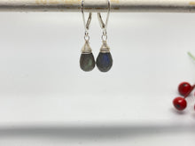 Load image into Gallery viewer, Sterling Silver Gemstone Drop Earrings