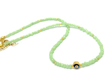 Load image into Gallery viewer, Petite Evil eye Necklace with Crystal beads
