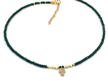 Load image into Gallery viewer, Crystal Necklace with Cubic Zirconia Hamsa Charm
