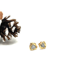 Load image into Gallery viewer, Light Blue Triangle Cubic Zirconia Stud Earrings
