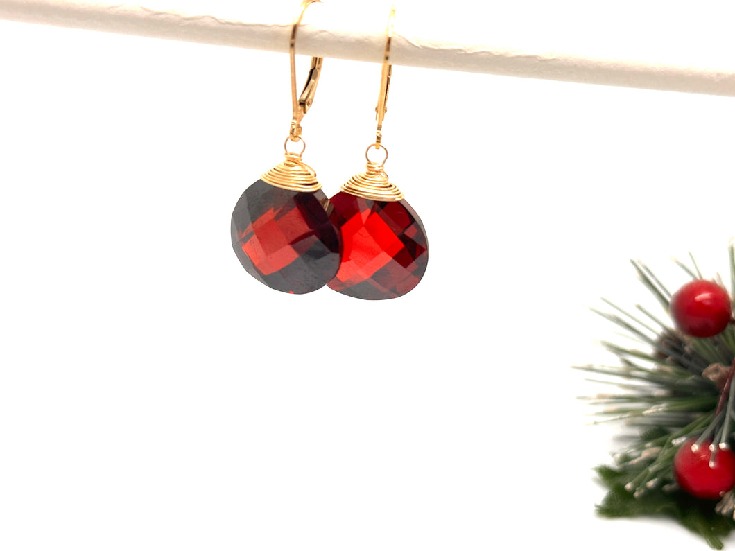 Festive and Gold Faceted Cubic Zirconia Earrings