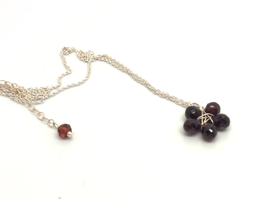Garnet Flower Necklace