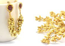 Load image into Gallery viewer, Japanese Pieris Garnet Post Earrings | Floweredsky Designs

