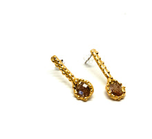 Load image into Gallery viewer, Botanical Elegance Post Earrings in Champagne Cubic Zirconia
