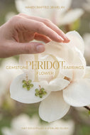 Peridot Gemstone Flower Earrings