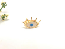 Load image into Gallery viewer, Eye Shape Evil Eye Ring with Lashes
