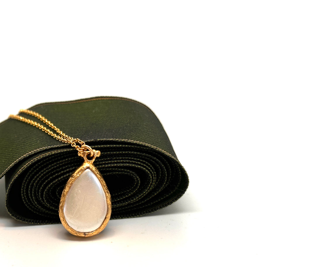 SECOND -14kt Gold Filled Necklace with Gold plated Teardrop Pearl