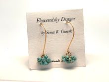 Load image into Gallery viewer, Turquoise Clusters longer Drop Earrings
