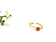 Load image into Gallery viewer, Petite Round Evil Eye Ring
