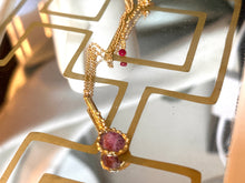 Load image into Gallery viewer, Botanical Elegance Necklace with Ruby in Brass setting
