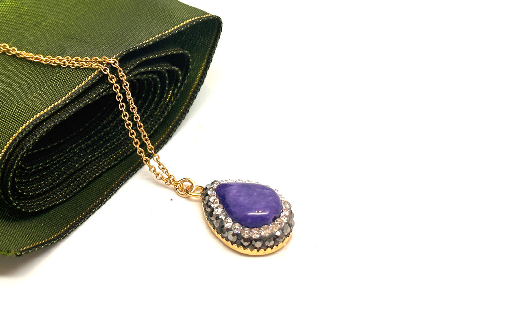 Sapphire Blue Teardrop 14kt Gold Filled Necklace