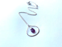 Load image into Gallery viewer, Ruby Raindrop Sterling Silver Necklace
