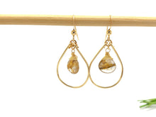 Load image into Gallery viewer, Rutilated Quartz 14kt Gold Filled Raindrop Earrings
