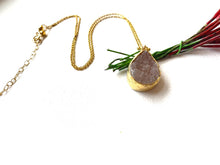Load image into Gallery viewer, 14kt Gold Filled Pink Druzy Necklace
