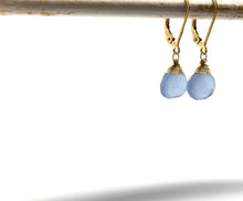 Load image into Gallery viewer, 14kt Gold Filled Chalcedony Drop Leverback Earrings
