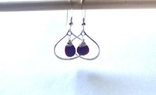 Load image into Gallery viewer, Ruby Raindrop Sterling Silver Earrings
