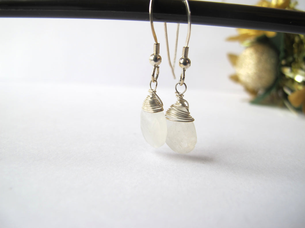 Moonstone Gemstone Drop Earrings