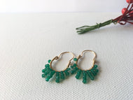 Green Onyx Horse Shoe Earrings