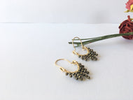 Horse Shoe Earrings with Stacked Gemstones