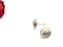 Load image into Gallery viewer, Sterling Silver Hammered Convex Stud Earrings
