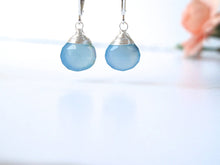 Load image into Gallery viewer, Sterling Silver Chalcedony Drop Leverback Earrings
